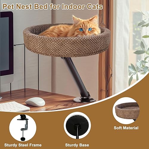 Miniatura 3 de Simcat Cama de escritorio moderna para gatos de interior, mesa de juego de oficina extraíble para estudio, cama de escritorio para gatos, cama