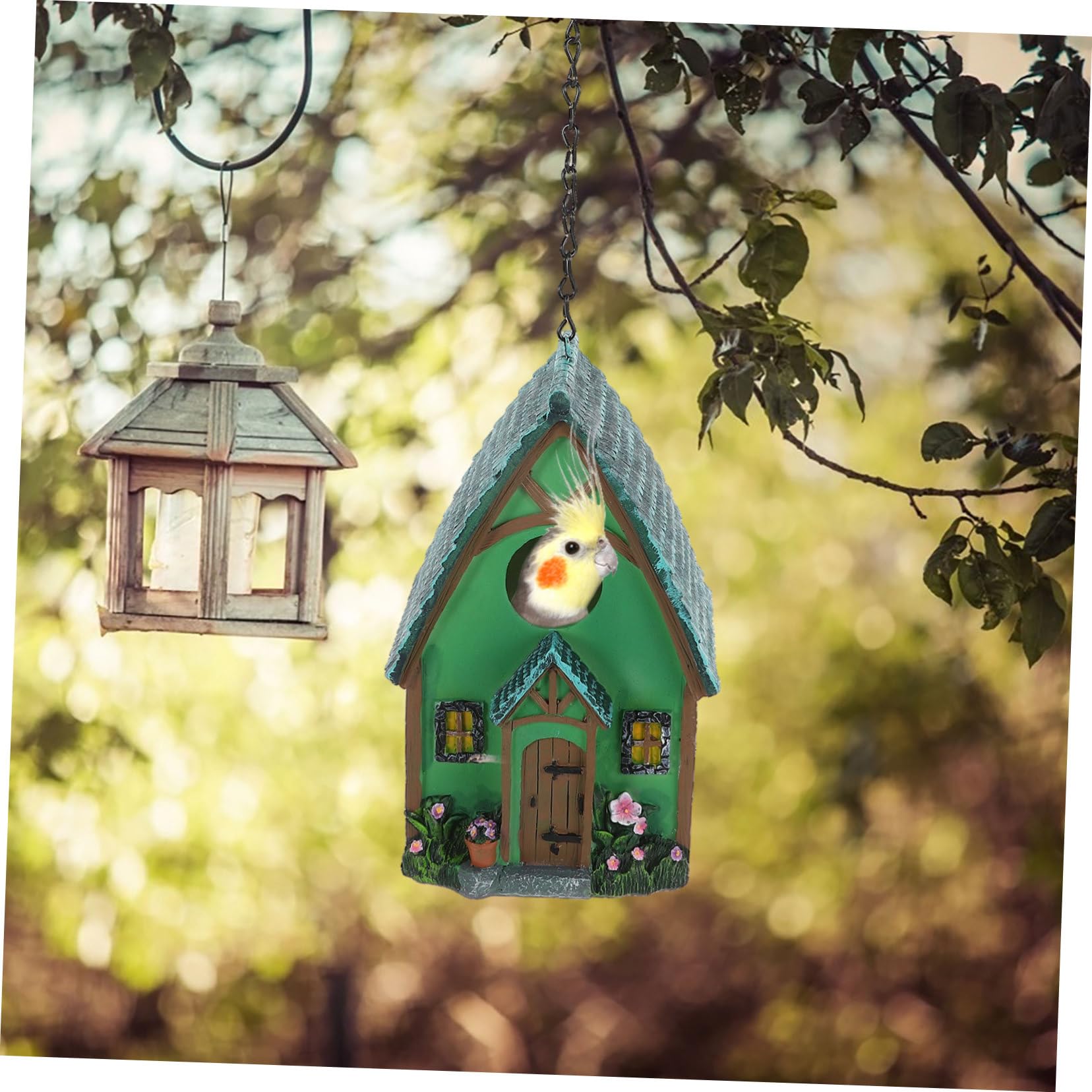 Hängendes Vogelhaus mit Einfachem Aufhängen aus Kunstharz für Draußen Sicherer Rückzugsort für Vögel Elegantes Gartenvogelhaus für Fensterbank und Garten