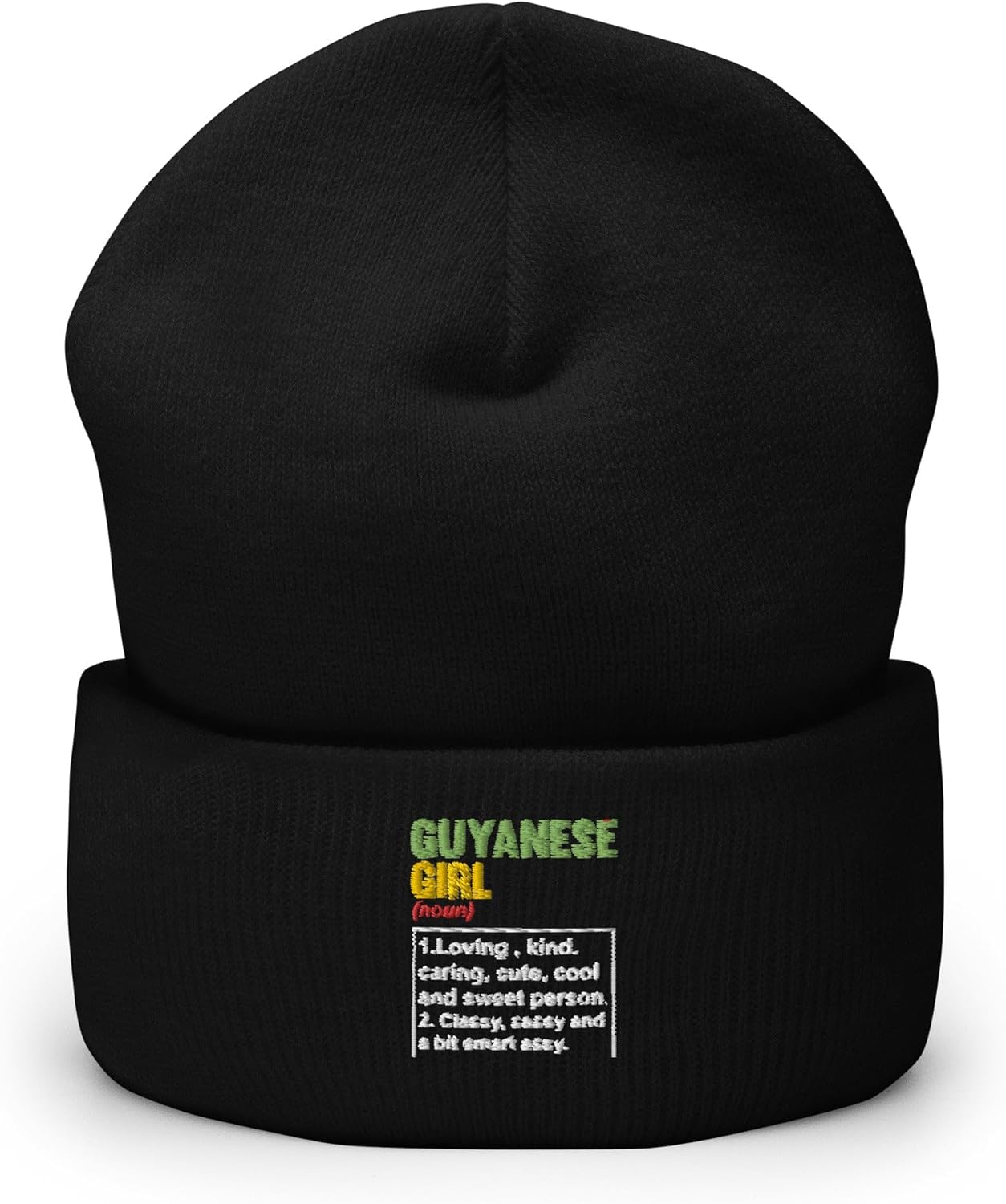 Cuffed Beanie Humorous Guyanese Girl British Nationalism Pun Novelty Patriotic Patriotism Characteristics Lover