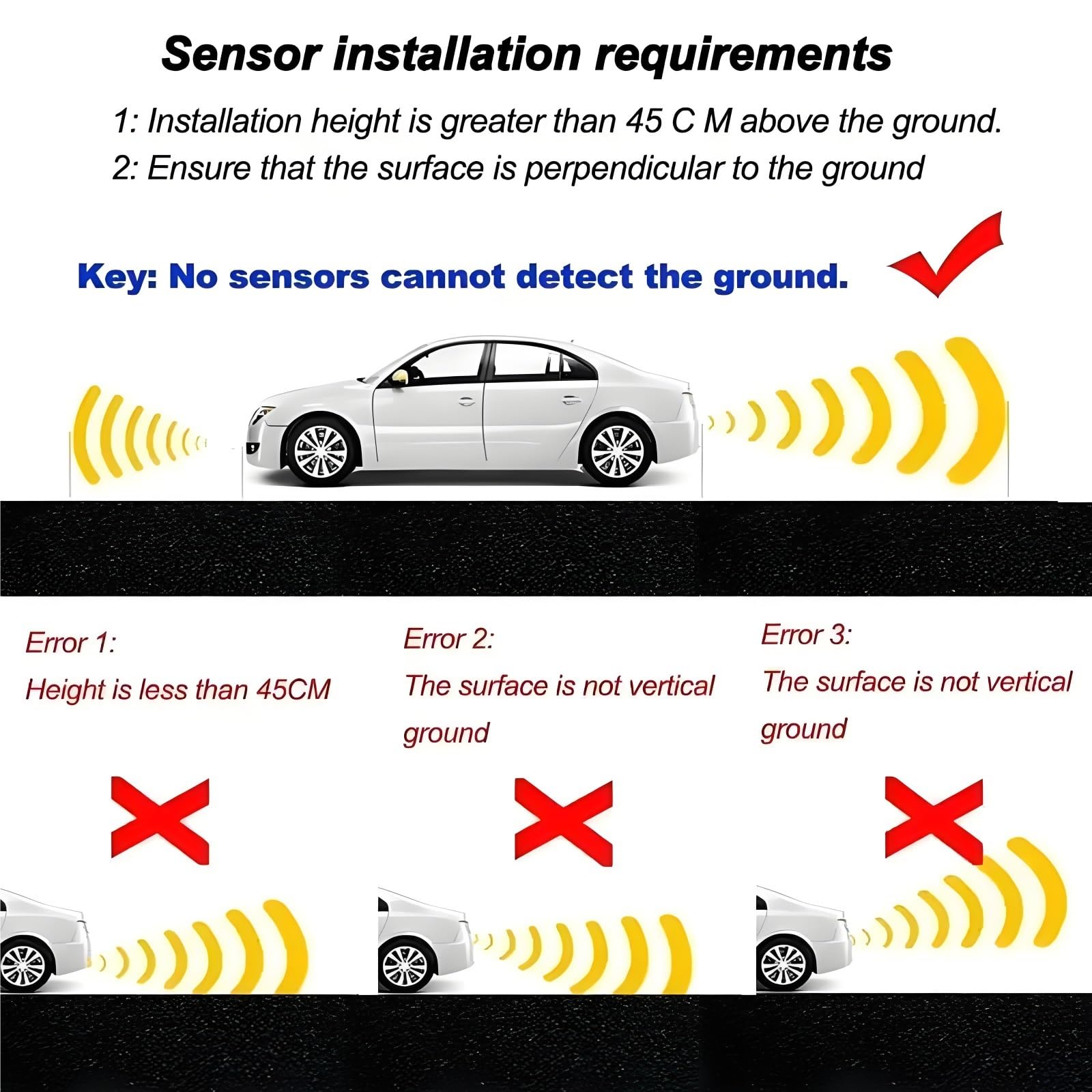 Sensor De Aparcamiento Empotrado 4 Sondas 16,5mm - Profundidad Ajustable Sistema Radar Trasero Alerta De Distancia Solo Zumbador(Nero)