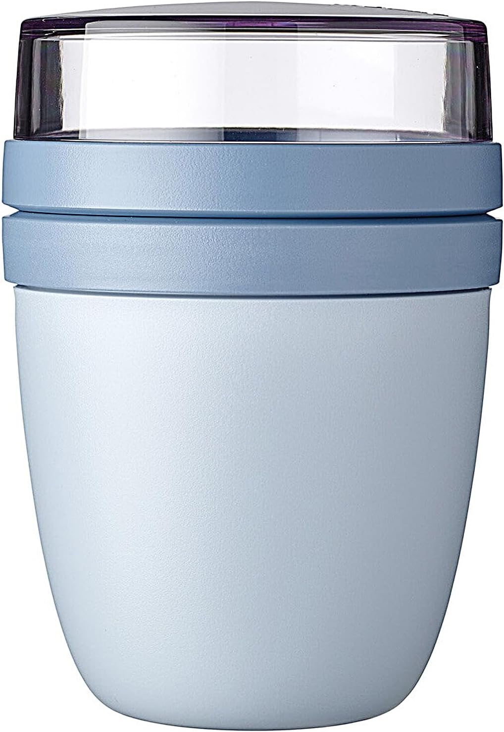 Mepal overnight oat jar - Mini - Practical Yoghurt Cup & Muesli Cup - Separate Compartments for Yoghurt & Muesli - Suitable for Freezer, Microwave & Dishwasher - 300 ml + 120 ml - Nordic Blue