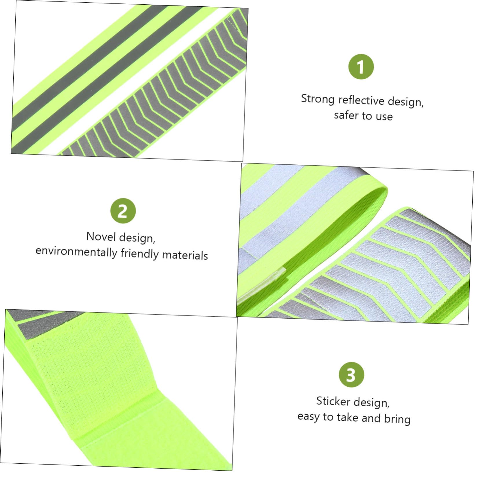 BESPORTBLE Set di Gambe con Nastro Riflettente di Avvertimento da 4 Pezzi Poliestere Fluorescente per Corsa Notturna