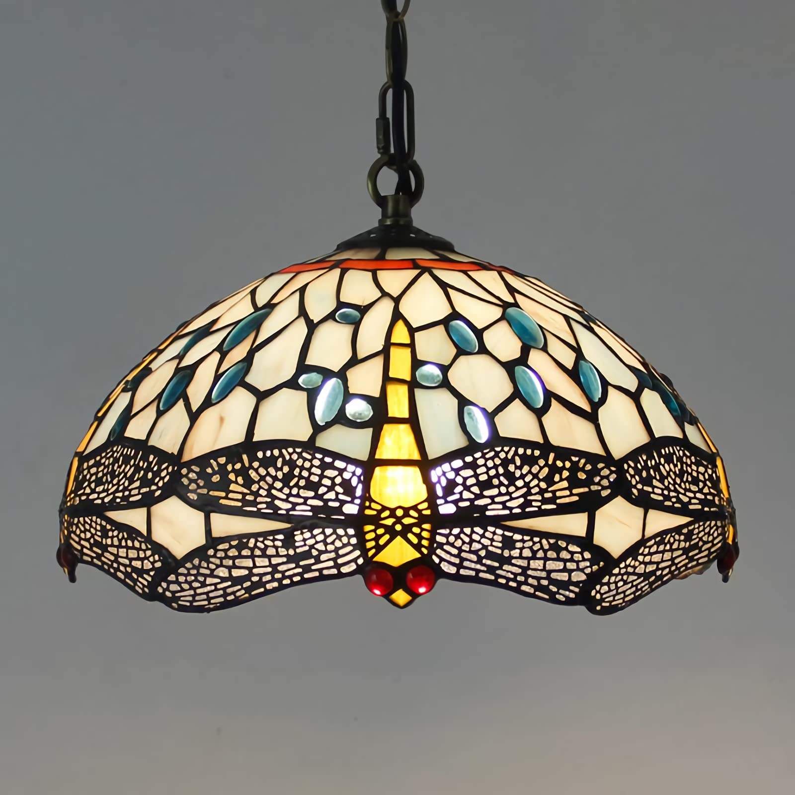 Plafonnier LED Tiffany à intensité variable en verre teinté pour couloir
