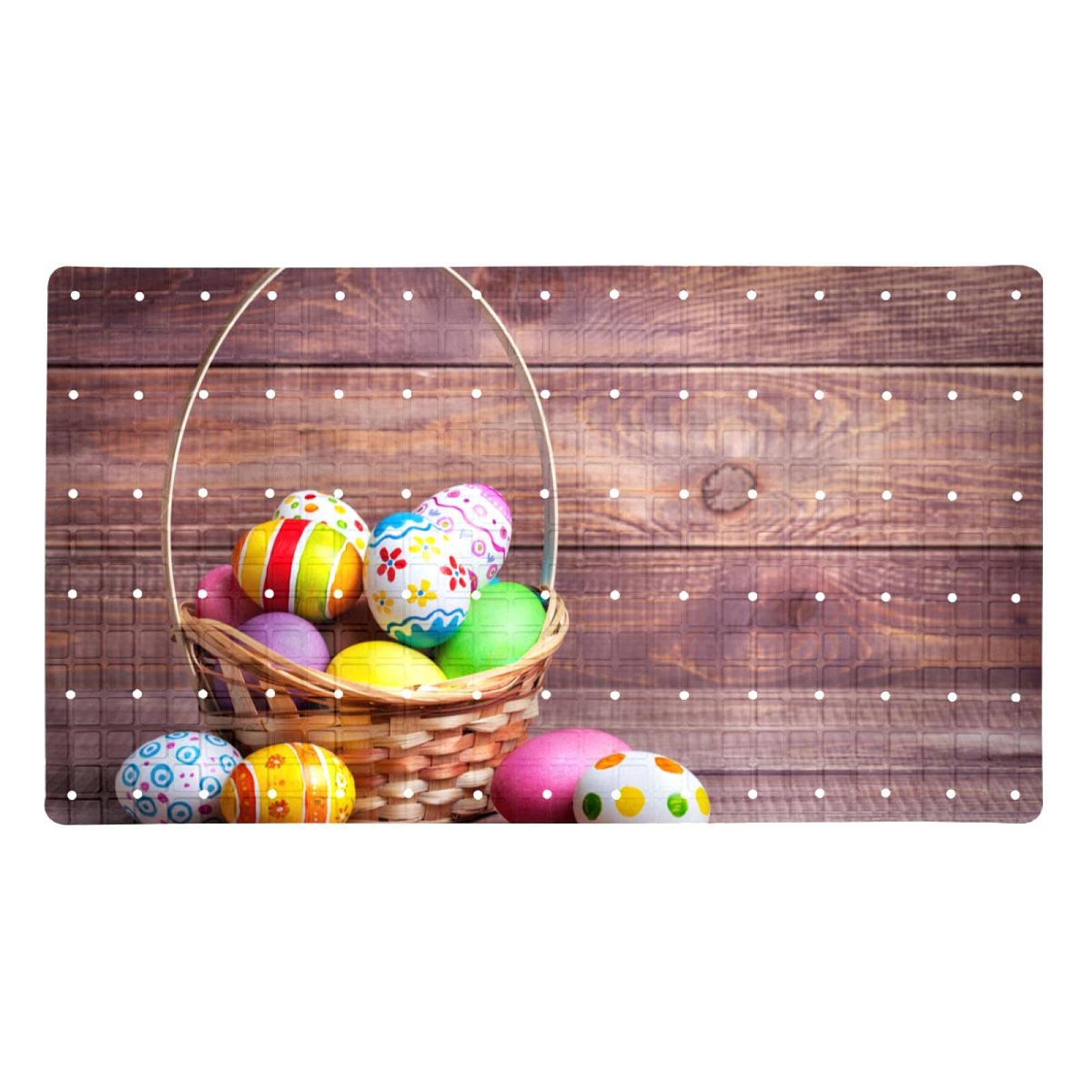 Tapis de douche rectangulaire 71 x 40 cm antidérapant et tapis de bain œuf d'Halloween