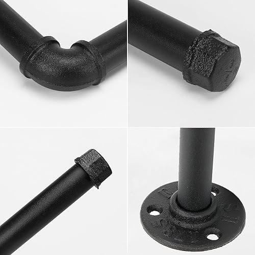 Miniatura 6 de Toallero de papel de cocina de tubo de hierro industrial, estilo vintage, granja, resistente, rústico, industrial, para montaje en pared, para