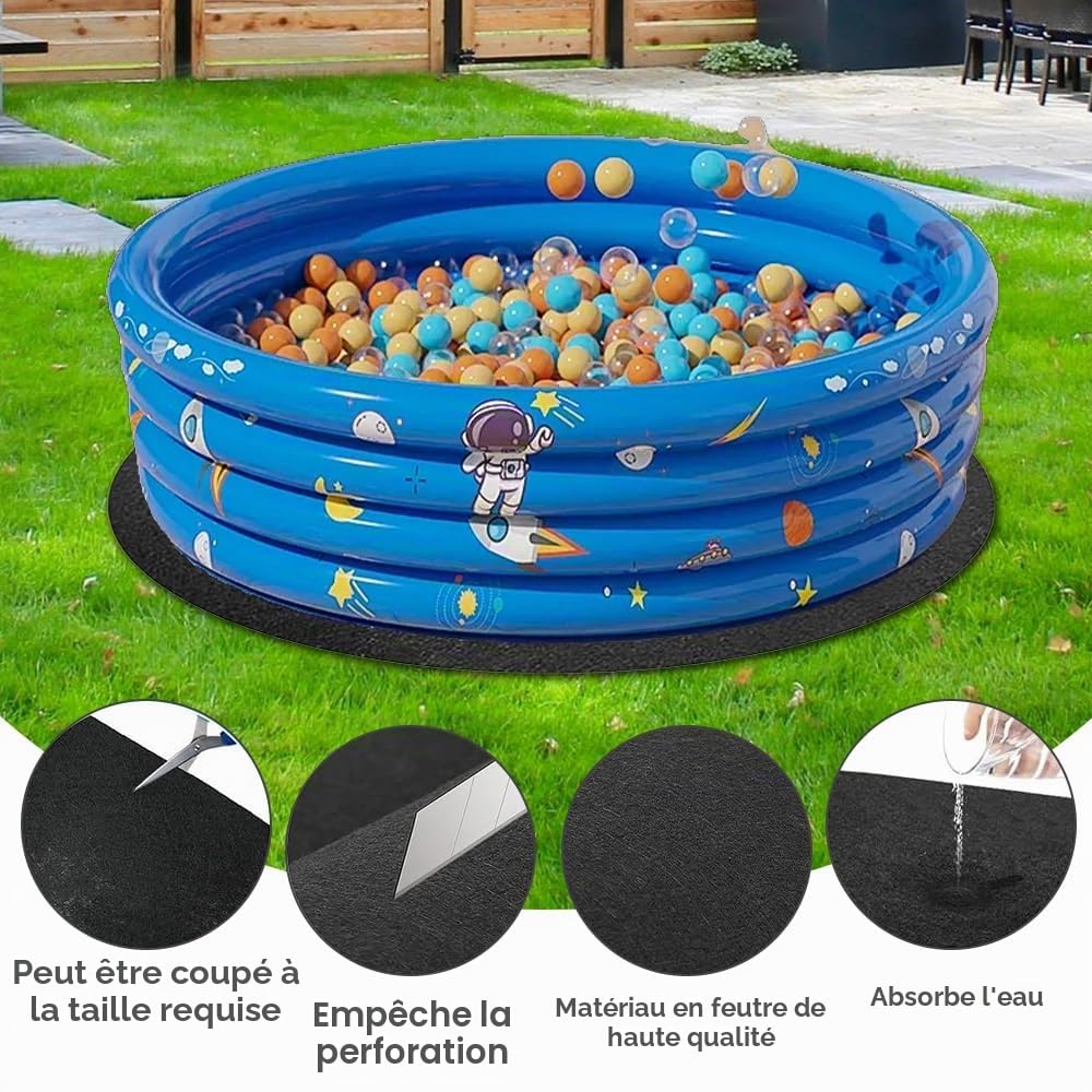 2M Tapis de Sol Piscine, Tapis de Piscine Rond, Tapis de Sol pour Piscine, Antidérapant et Résistant, Rembourrage sous Piscine, Pliable Bâche de Sol pour Baignoires et Piscines Hors Sol