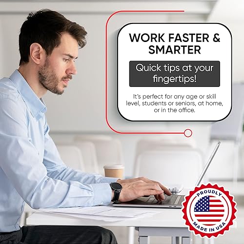 Vista 26 de Synerlogic (5 unidades) Pegatina de atajos de Mac OS, calcomanías de teclado para macOS, vinilo laminado sin residuos, hoja de trucos para MacBook