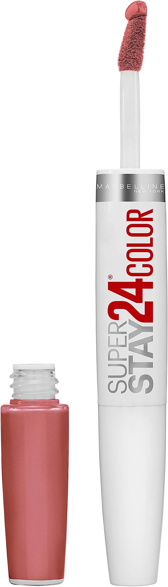 Super Stay 24, 2-Step Liquid Lipstick Makeup, Long Lasting Highly Pigmented Color with Moisturizing Balm, Frosted Mauve, Mauve Pink, 1 Count