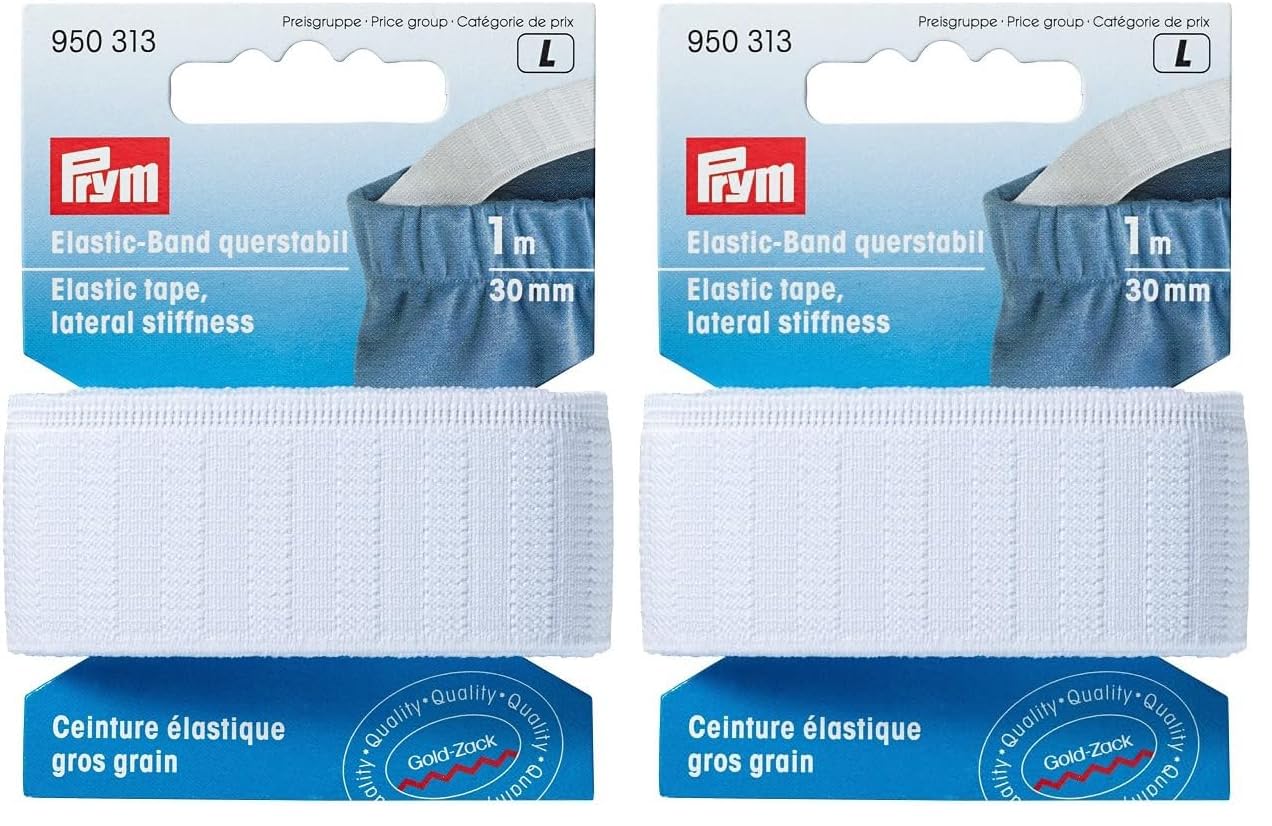 Ceinture élastique Prym Old Zack blanche 30 mm pour couture