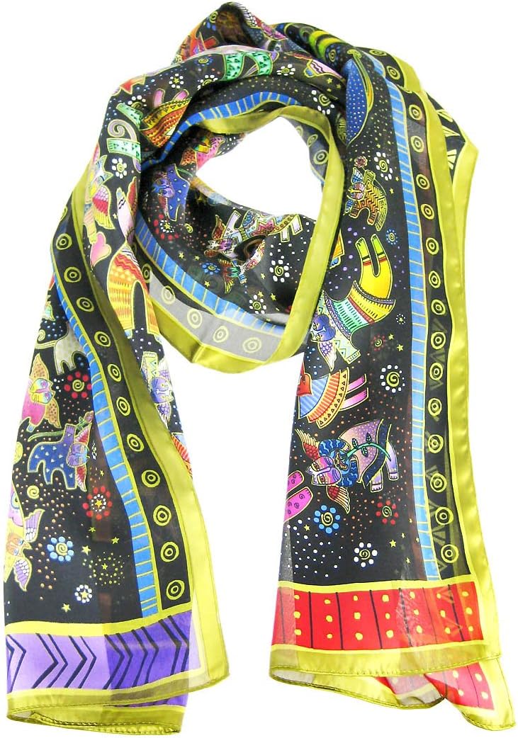 Laurel Burch Feline Fairies Solid Silk Scarf