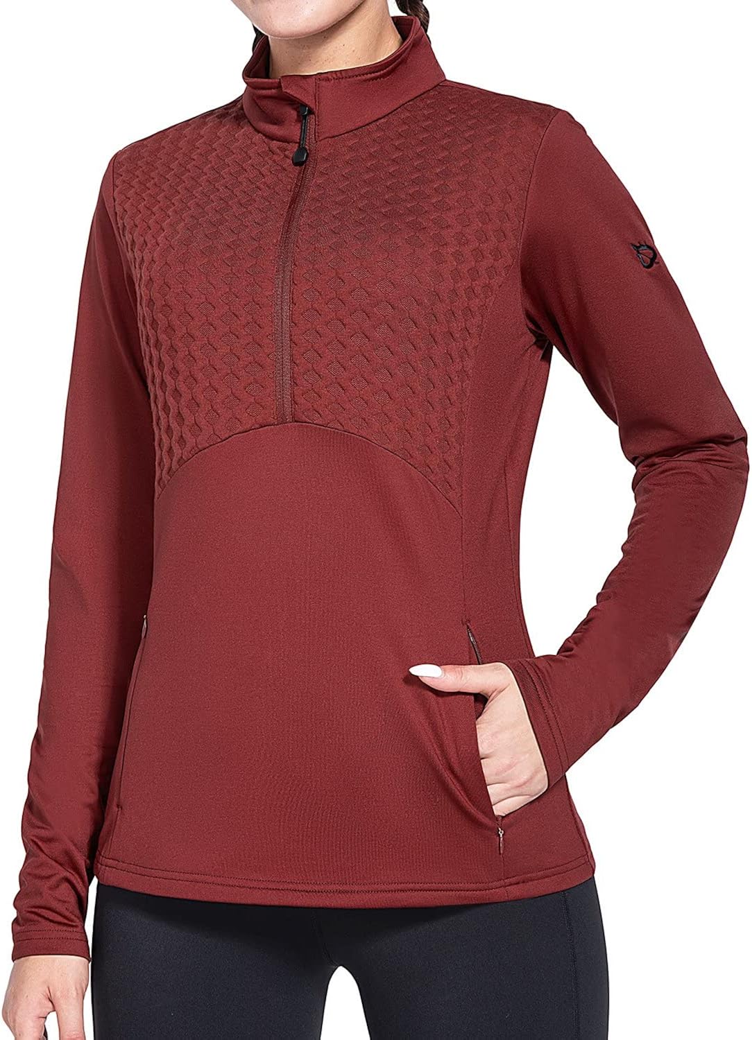 BALEAF Women's Fleece Equestrian Shirt Long Sleeve Horse Riding Running Jacket 1/2 Zip Thermal Winter Gear : Clothing, Shoes & Jewelry