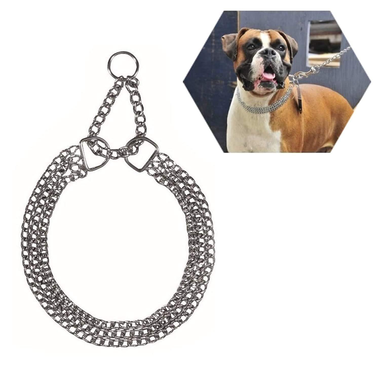 The DDS Store Triple Chain Heavy Duty Semi Choke Martingale Dog Collar for Medium and Large Dogs Pack Of1 (B07R743CLF) Amazon Price History, Amazon Price Tracker
