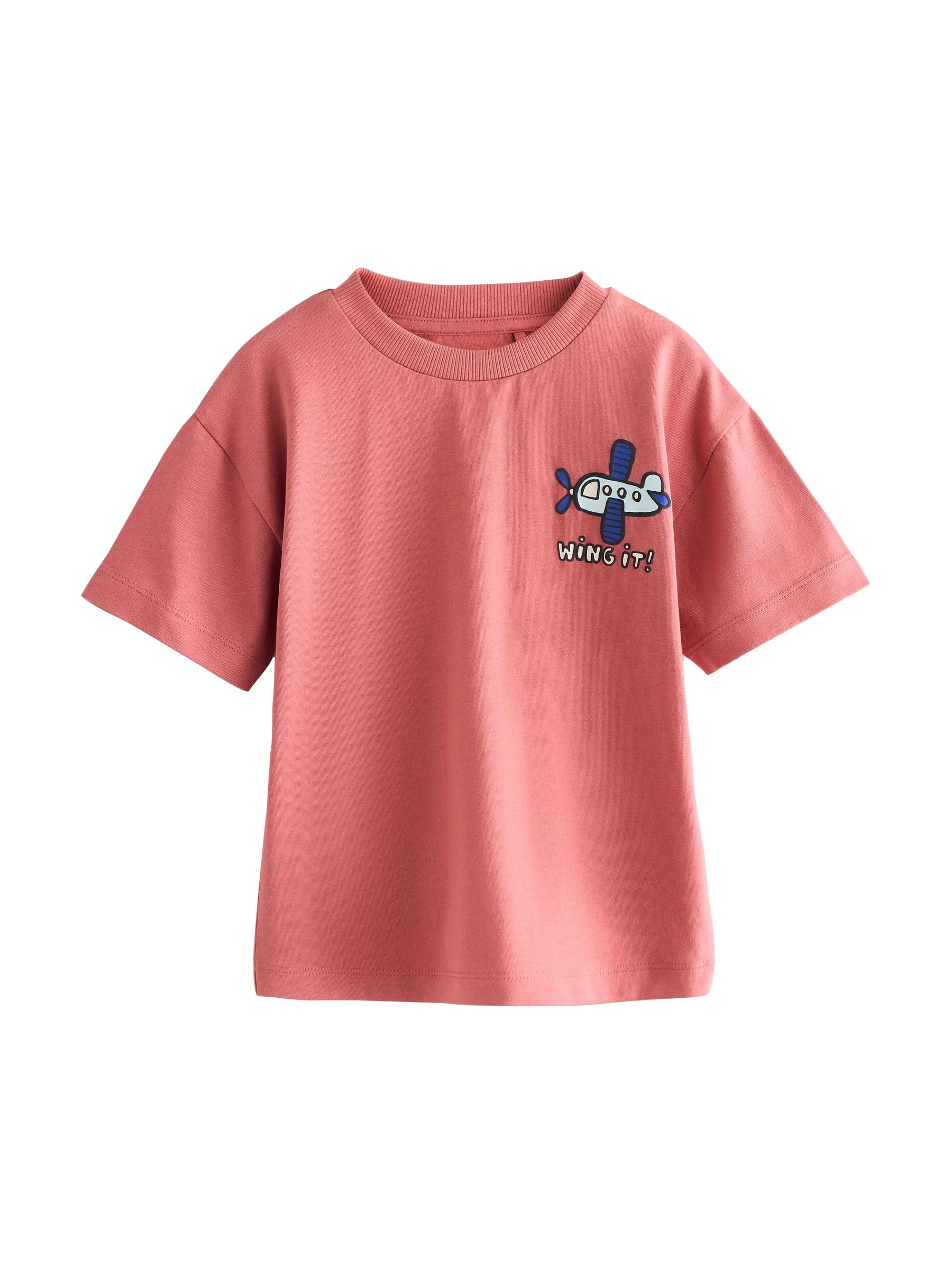 NEXT Ragazzo Confezione da 5 T-Shirt a Manica Corta con Grafica | Bambino, Standard, Pull On, 100% cotone, Lavabile in lavatrice