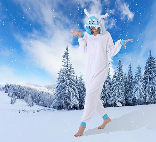Miniatura 7 de dressfan Disfraz de monstruo de nieve de animales, disfraz de monstruo, pijama de monstruo para cosplay, Nieve