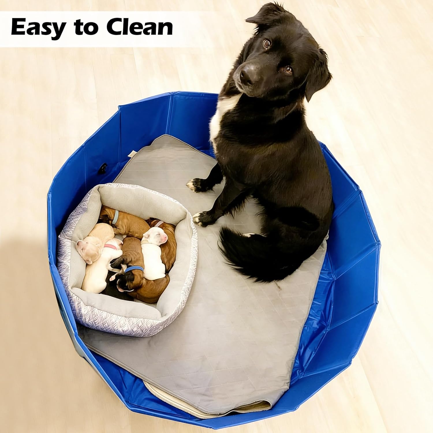 Artilife Whelping Pen for Dogs,Whelping Box for Small Dogs and Puppies,Dog Birth Supplies,Portable Whelping Pool Whelping Box(32" Dia.x8 H)