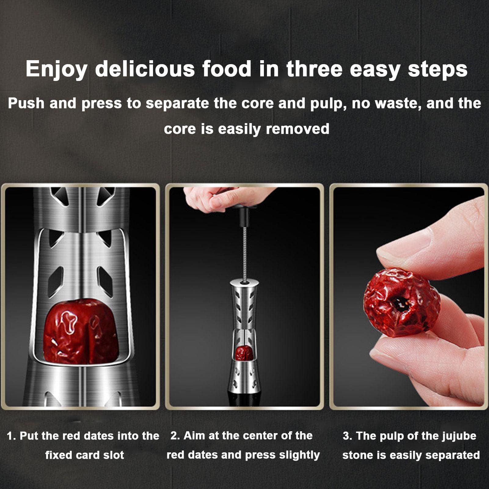 Dénoyauteur De Cerises Multi-Usage En Acier Inoxydable - Extracteur Noyaux Pour Baies, Dattes, Piments Et Plus