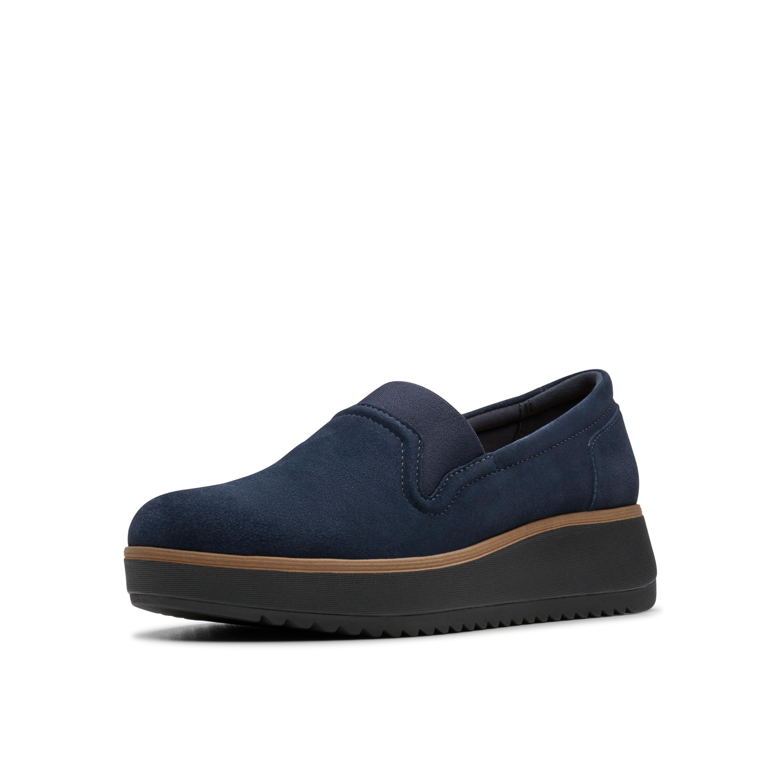 Clarks Women's Zylah Sky Loafer, Marineblaues Velours, 38.5 EU