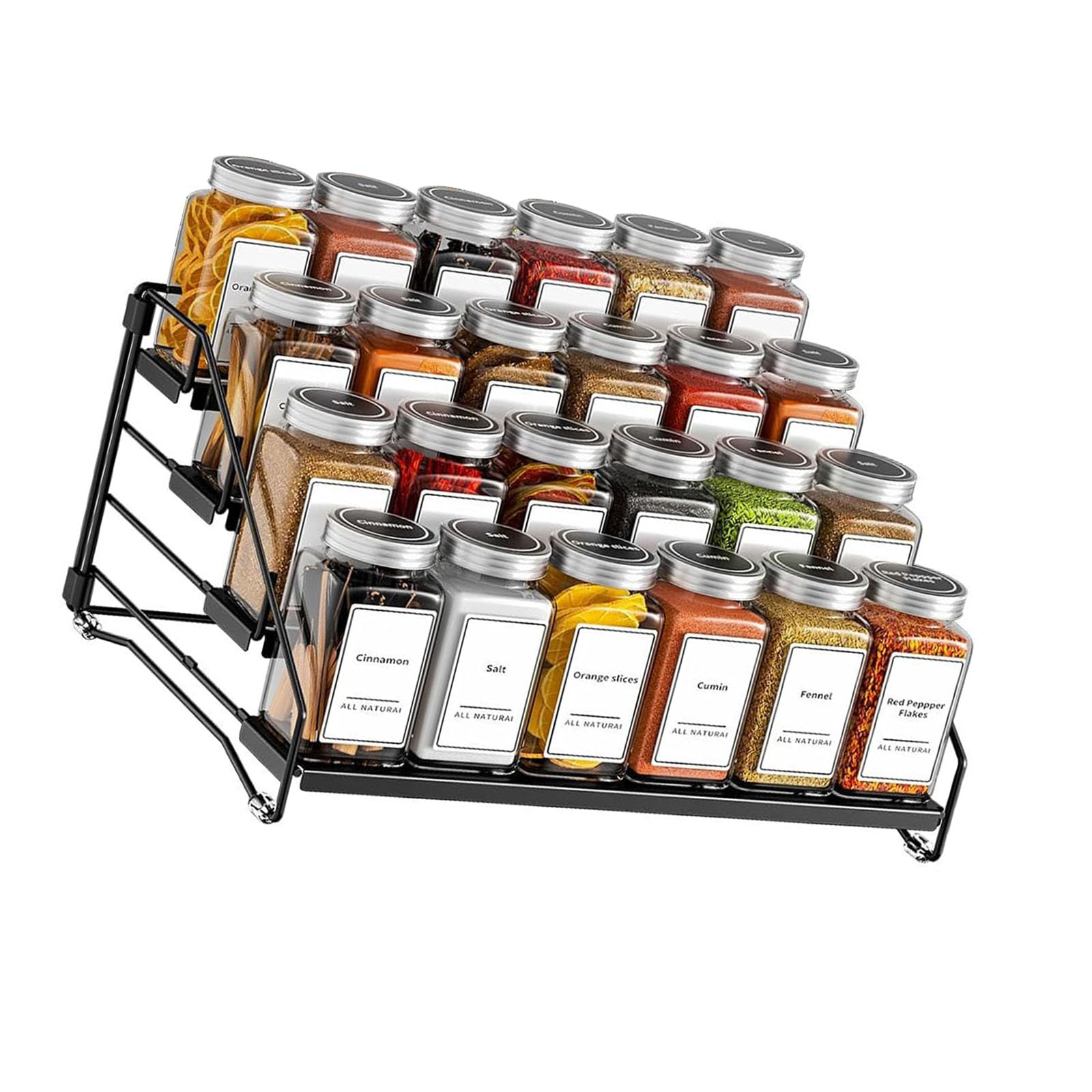 CAZSTYK Compact 4 Step Seasoning Display for Counter Efficient Layout Resistant to Wear Ideal for Organized Cooking Not Assembly Seasoning Planner