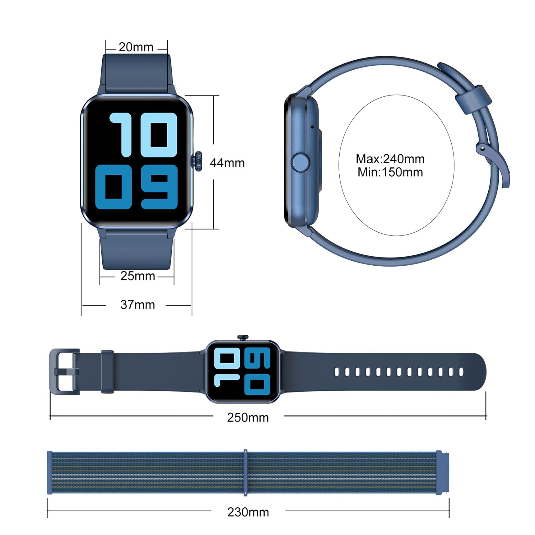 Blackview Smartwatch Hombre (Realizar/Recibir Llamadas), 1.85" Reloj Inteligente Hombre - Pulsómetro/Oxímetro/Sueño, Whatsapp Mensajes, Pulsera Actividad - 100 Modos Deportivos, Podómetro, Android iOS