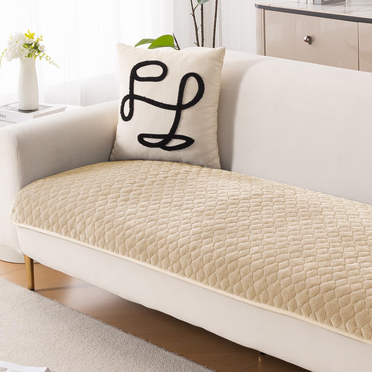 HOKIPO ‘Diamond Plush’ Premium Quilted Anti Slip Sofa Cover Mats for L Shape and 1/2/3 Seater Sofa. Make Your Own Sofa Cover Set, 70(D) x 60(L) cm, Beige (AR-5895-BGE) HOKIPO ‘Diamond Plush’ Premium Quilted Anti Slip Sofa Cover Mats for L Shape and 1/2/3 Seater Sofa. Make Your Own Sofa Cover Set, 70(D) x 60(L) cm, Beige (AR-5895-BGE)