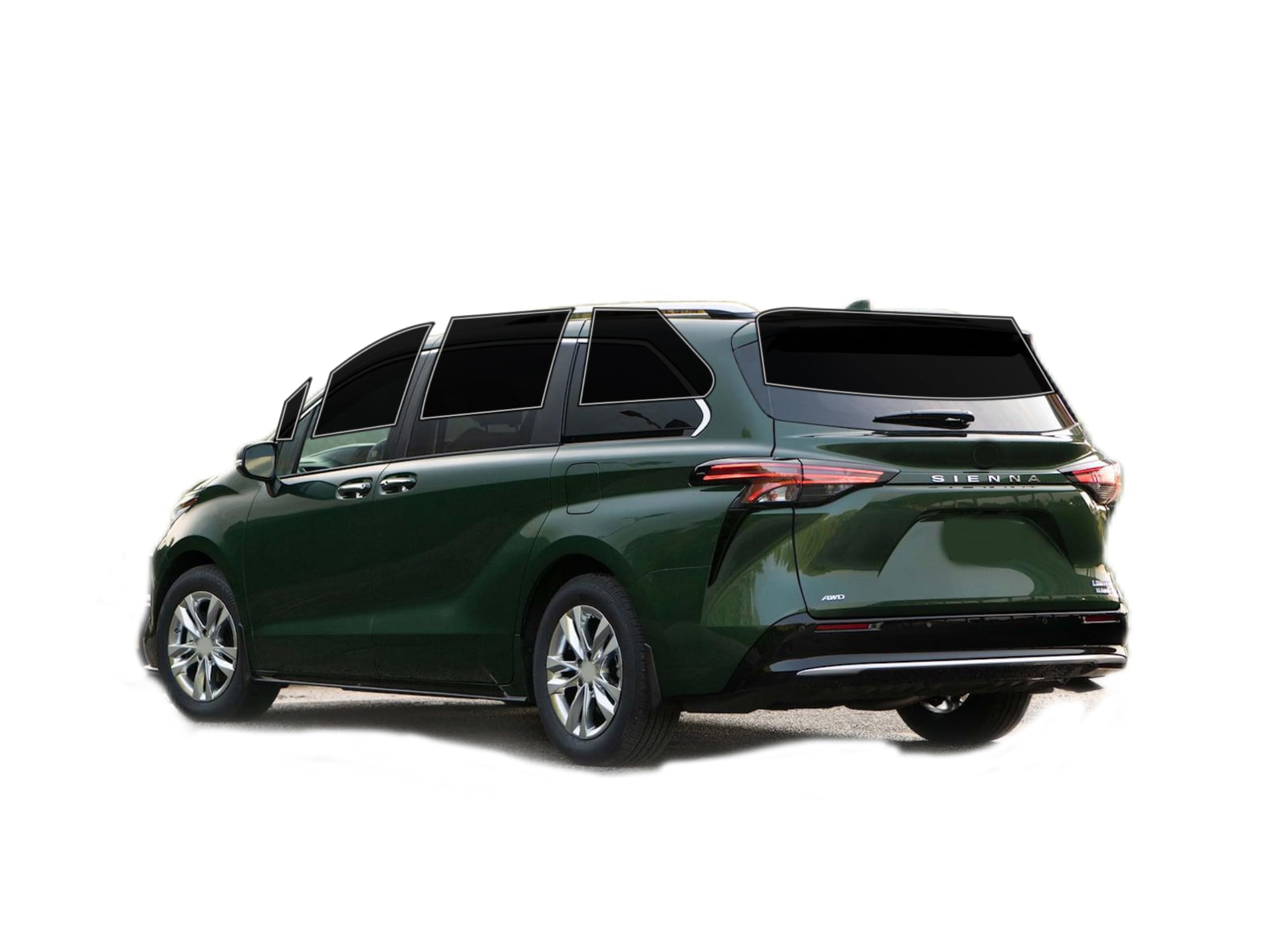 AUTOTEK Precut Windows Tint Film All Sides Cars Sun Blocking Protection Privacy Anti Shatter Glass 2 Ply Film Any Tint Shade kit for Toyota Sienna 2021-2025