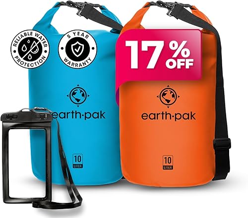 Earth Pak Bolsa seca impermeable  Mochila impermeable enrollable que mantiene el equipo seco para kayak, playa, rafting, canotaje, senderismo,