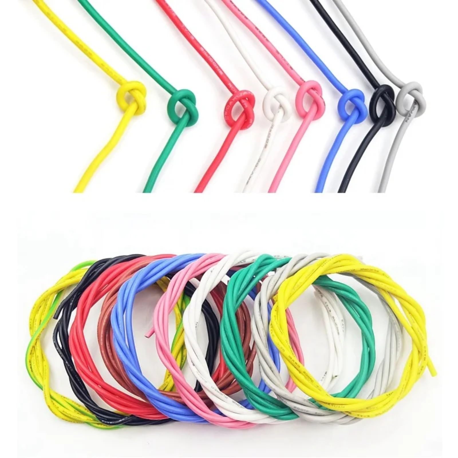 2M/5M Cavi di rame 32 28 24 22 20 18 16 14 12 AWG silicone morbido UL3239 3KV flessibile DIY cavo LED illuminazione elettronico(Pink; 5m; 24AWG)