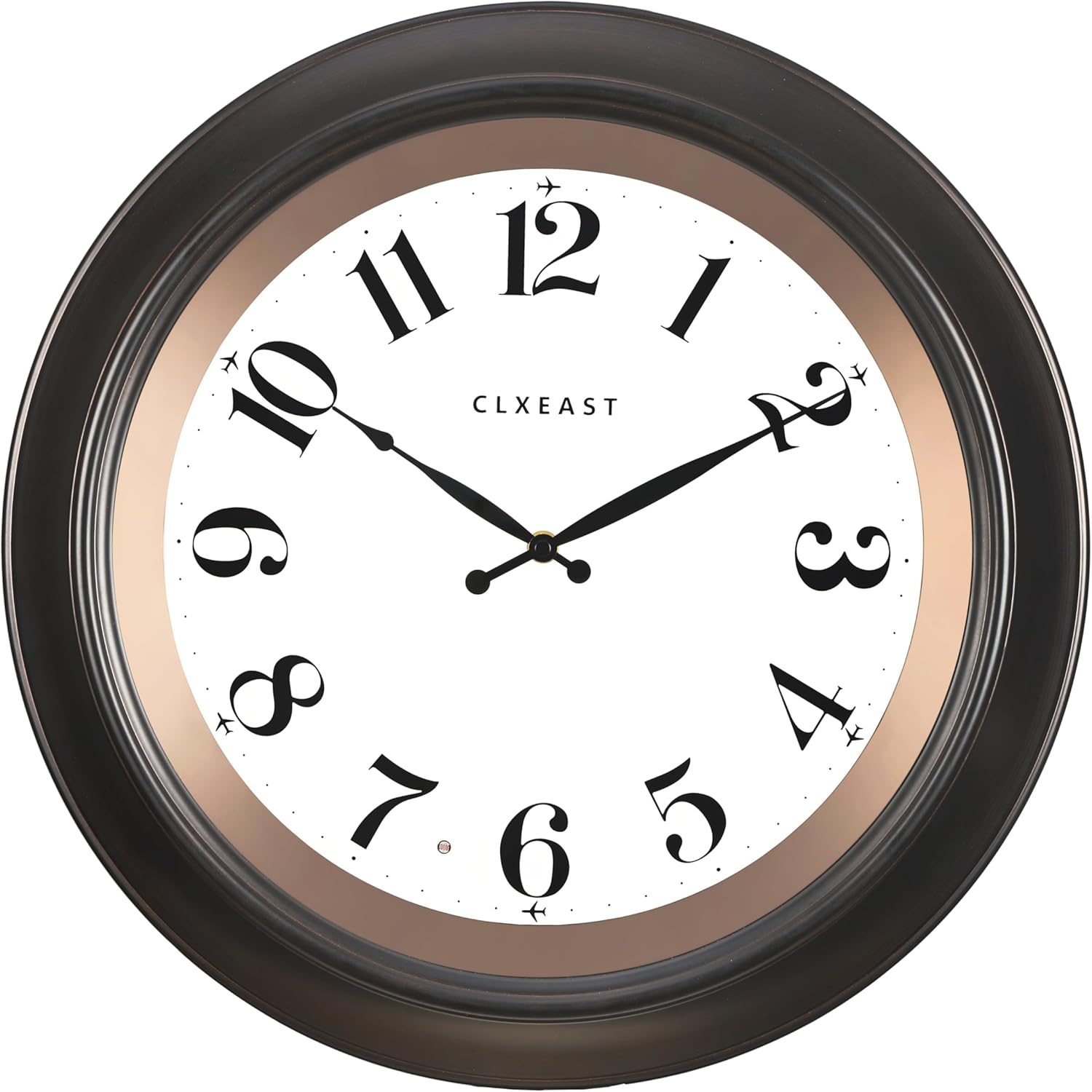 CLXEAST 18 Inch Large Illuminated Wall Clock with AI Smart Night Light Sensor,Modern Farmhouse Wall Clocks for Living Room,Bedroom, Kitchen, Home Office,Oil Rubbed Bronze Black
