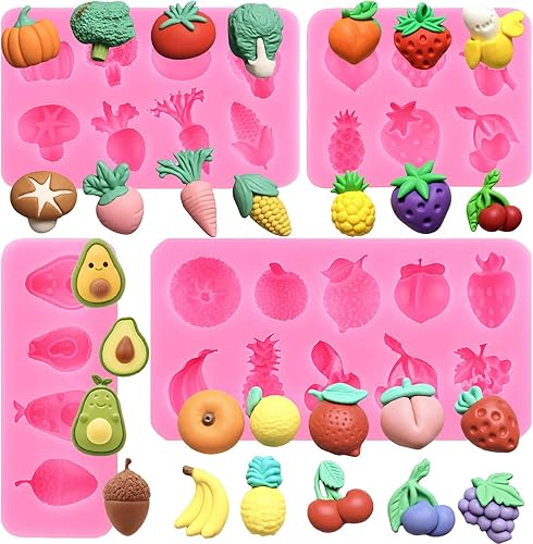 Miniatura 10 de Mujiang Moldes de silicona para frutas y verduras, molde para fondant de hojas, para decoración de pasteles, cupcakes, chocolate, caramelo, arcilla,