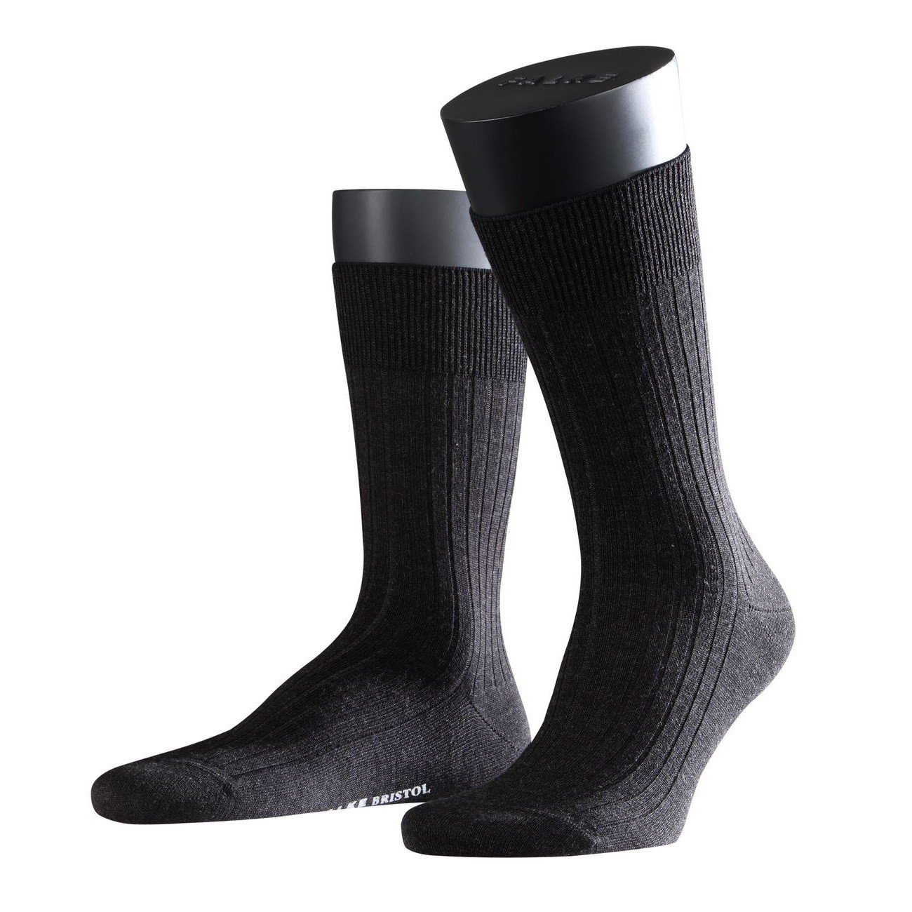 FALKE City Herren Socken Bristol Pure 2er Pack, Anthracite Melange-3080, 43-44