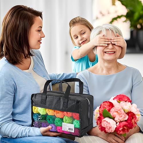 Miniatura 8 de Inscraft - 52 madejas de estambre acrílico, estambre para tejer con gancho, 2080 yardas con bolsa de almacenamiento reutilizable, incluye 6 libros