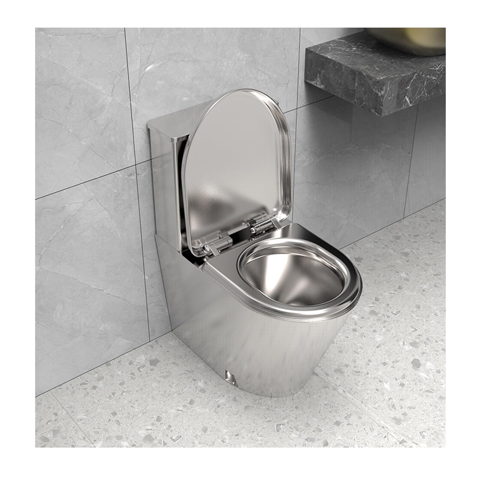 Inodoro comercial de doble descarga con sifón, ahorro de agua de alta eficiencia, anticongelante y agrietamiento, para baños públicos, color negro