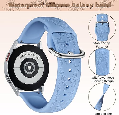 Miniatura 3 de YOPICKERN Correa de silicona de 0.787 pulgadas compatible con Samsung Watch 65Galaxy Watch 4 de 1.575 pulgadas, 1.732 pulgadas, Active 2 de 1.575 y