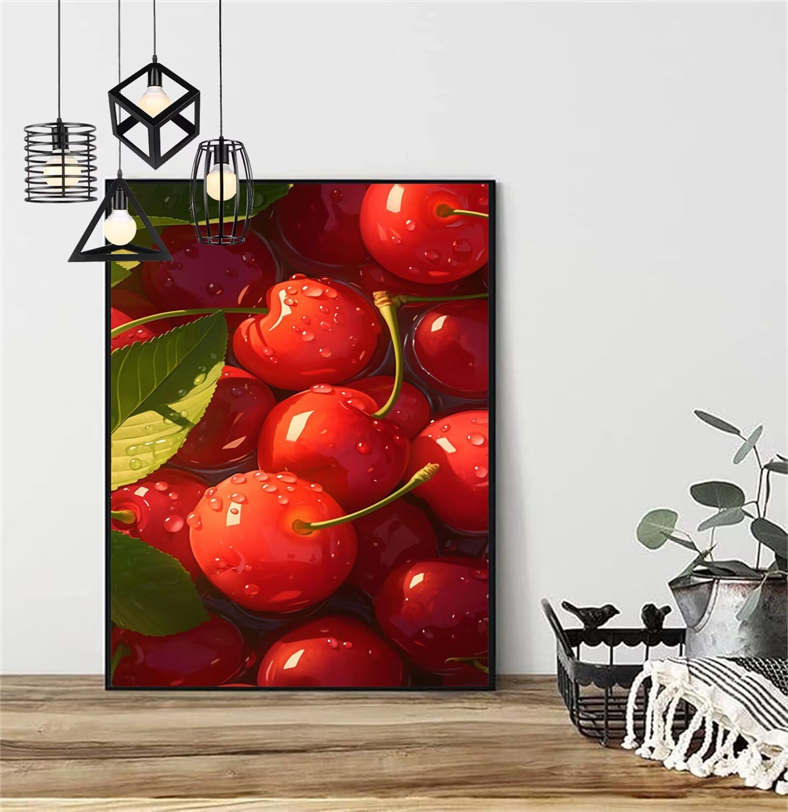 Diamentowe malowanie czerwone diamentowe dzieci 100x150cm 2025 diamentowe malowanie owoce, DIY diamentowe rysunki ścieg krzyżykowy rzemiosło dla dorosłych, obraz diamentowy dekoracja domu prezenty dla