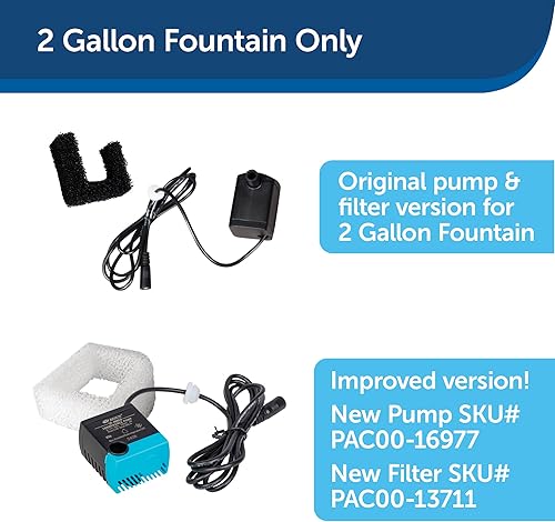 Miniatura 6 de PetSafe Bomba de repuesto para fuente de agua para gatos y perros con ojales, funciona con fuentes Drinkwell de 12, 1, 2 galones y mariposas para