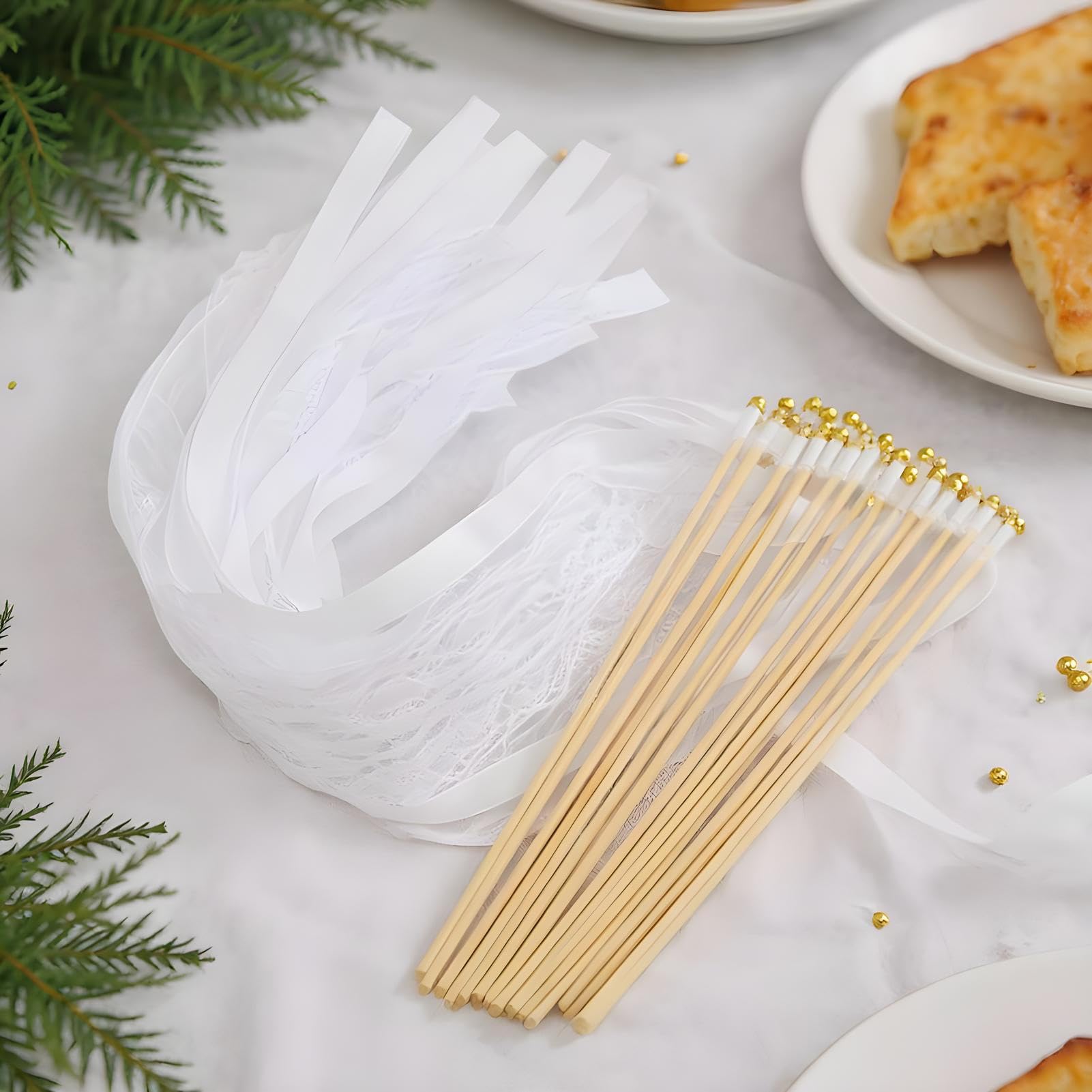 Hochzeits Konfetti Wunderkerzen 50 Stück Feenstäbe | Wunderkerzen Deko Mit Glöckchen Für Hochzeitsfeier Brautdusche Und Festliche Veranstaltungen