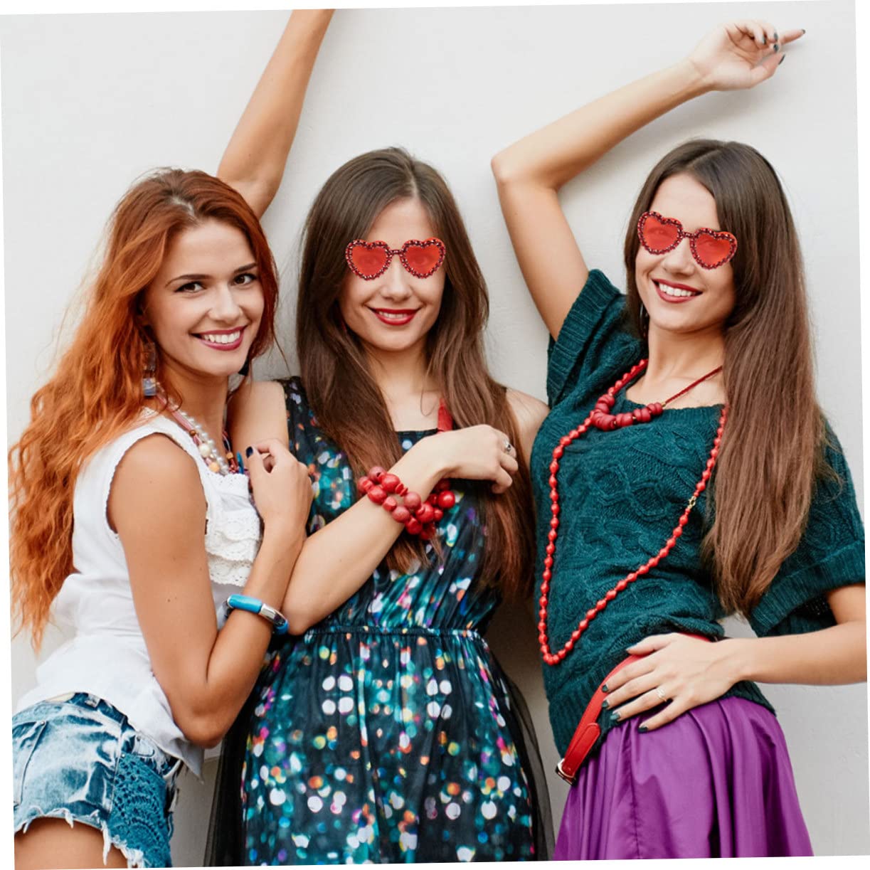 UPKOCH 4 Pz Occhiali Da Sole Occhiali Da Festa Per Bambini Amo Gli Occhiali a Cuore Accessori Cattivi Occhiali Di Moda Per Le Donne Manuale Hawaii Mancare Acrilico