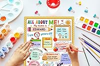 Vista 7 de PETCEE Pósteres All about Me – 12 pósteres de 12 x 16 pulgadas para estudiantes de estrellas para autointroducción, jardín de infantes, preescolar