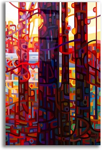Epic Art 'Carnelian Morning' de Mandy Budan, arte de pared de vidrio acrílico, 12 x 16 pulgadas