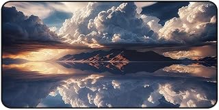 Salt Flats of Bolivia Desk Mat - Vibrant Colors and Mirror Reflection Design