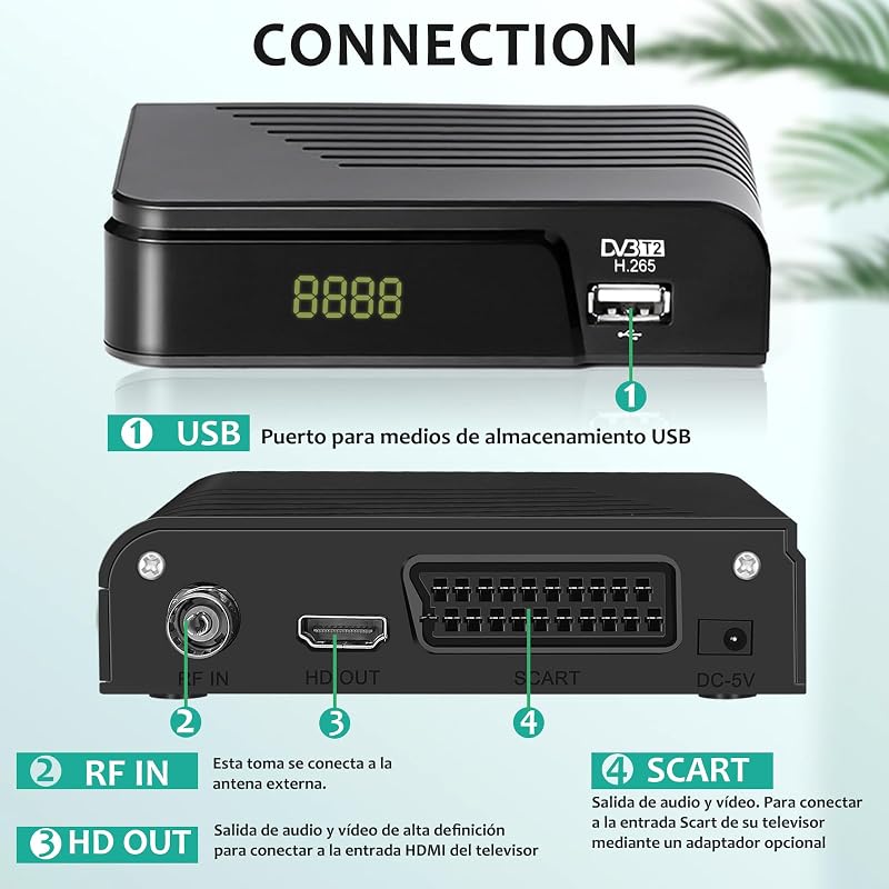 YOYOPOW DVB-T2 HD vevő HEVC H.265 földi digitális tuner