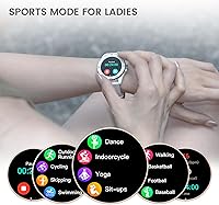 Vista 5 de KAVVO Oyster - Mini reloj inteligente Bluetooth de 1.1 pulgadas para mujer, pantalla AMOLED siempre encendida, bisel giratorio, rastreador de blanco