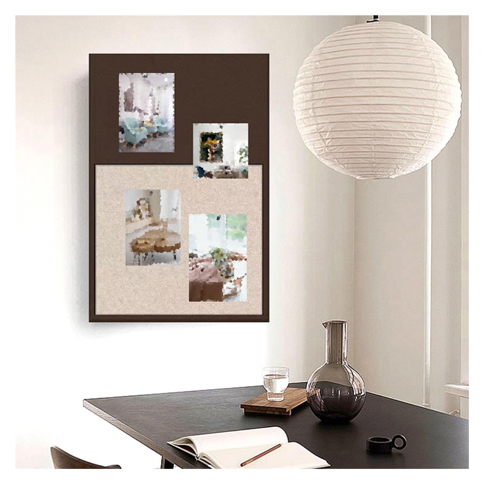 XPLKQXE Schwarzes Brett Aus Filz, Große Pinnwände, Leisten, Wandfilzfliesen Mit Pinnnadeln Für Notizen Einfügen, Fotos, Zeitpläne (Farbe : Braun, Größe : 40x60cm)