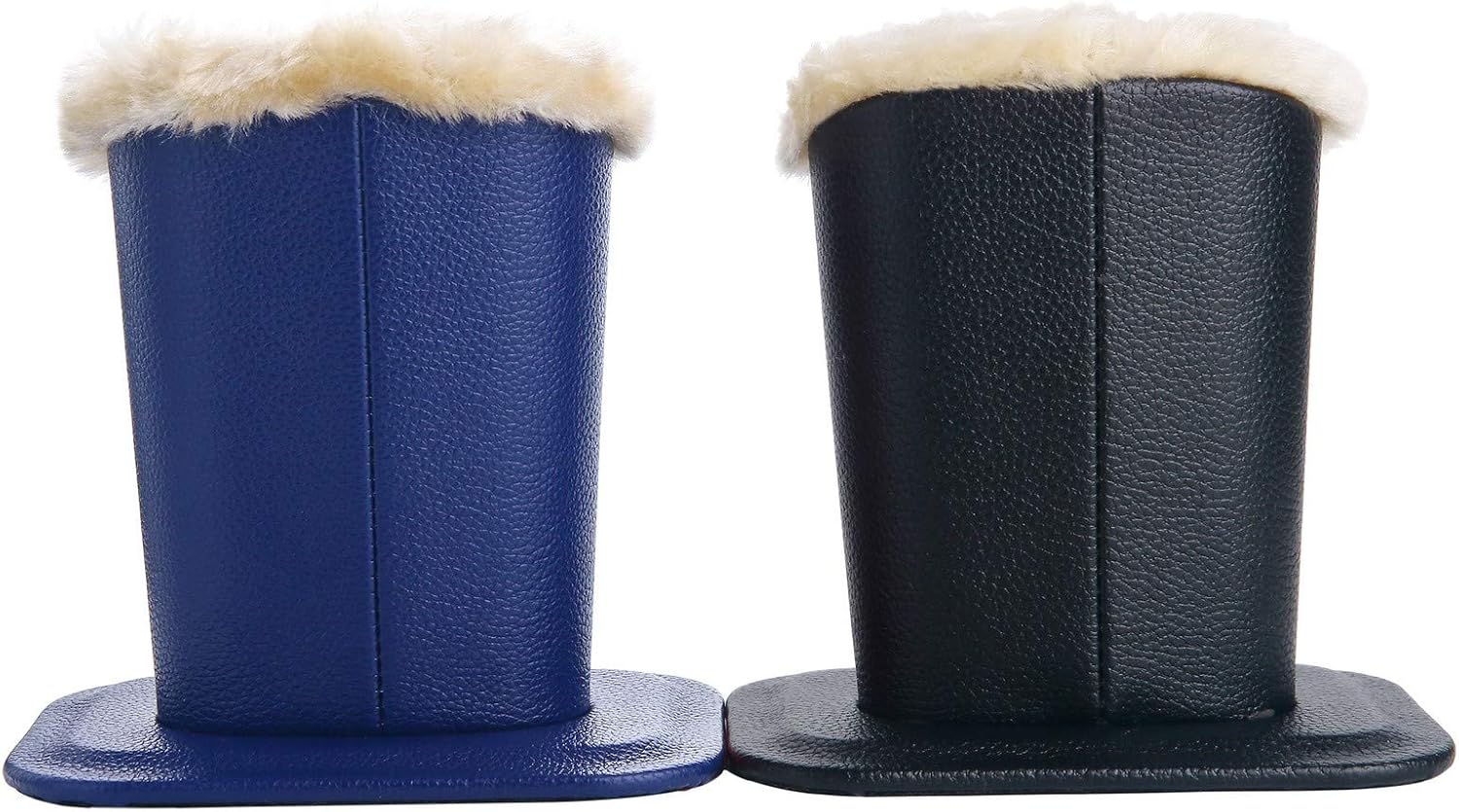 Siveit Plush Lined Eyeglass Holder, PU Leather Eyeglass Case, Anti-Scratch Glasses Storage Organizer for Desk Office Nightstand,2 Packs (Black, Navy) image 4