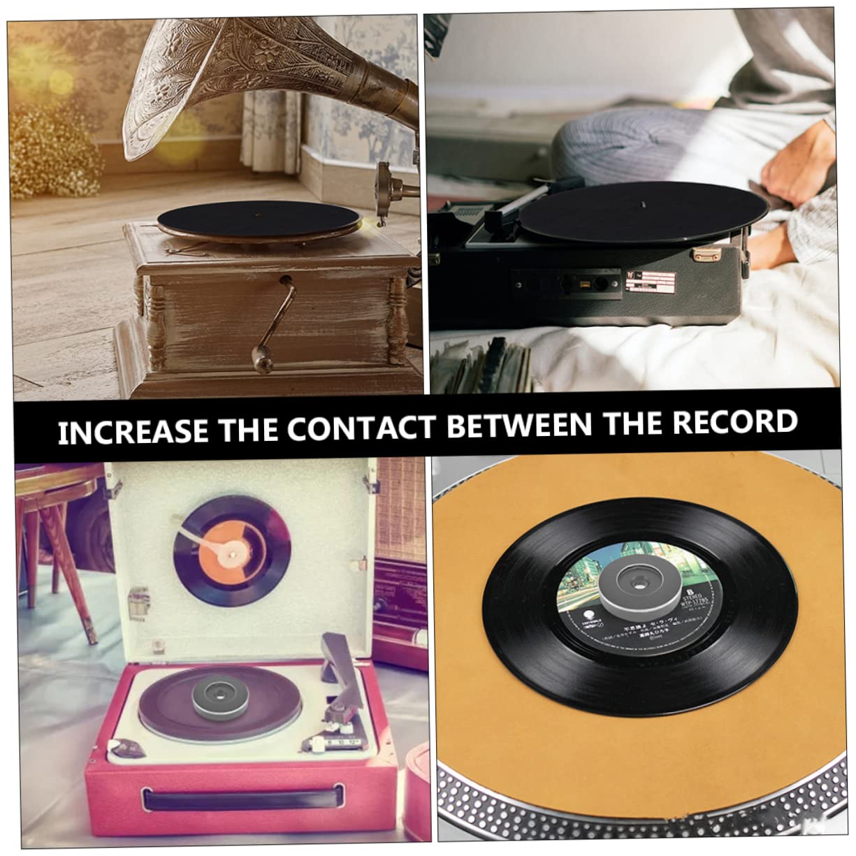 BESTonZON 3 Pezzi 45 Cupola del giradischi in vinile Cupola per dischi in vinile da 7 pollici adattatore per hi in da 7 pollici adattatore per hi in metallo o Accessori
