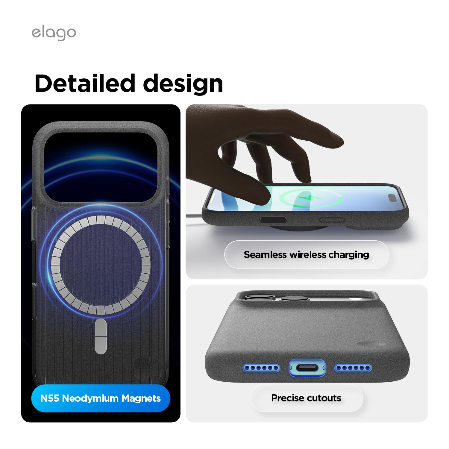 elago Magnetic Pebble Case for iPhone 18 Pro Max & iPhone 17 Pro Max Gray — Amazon image 8