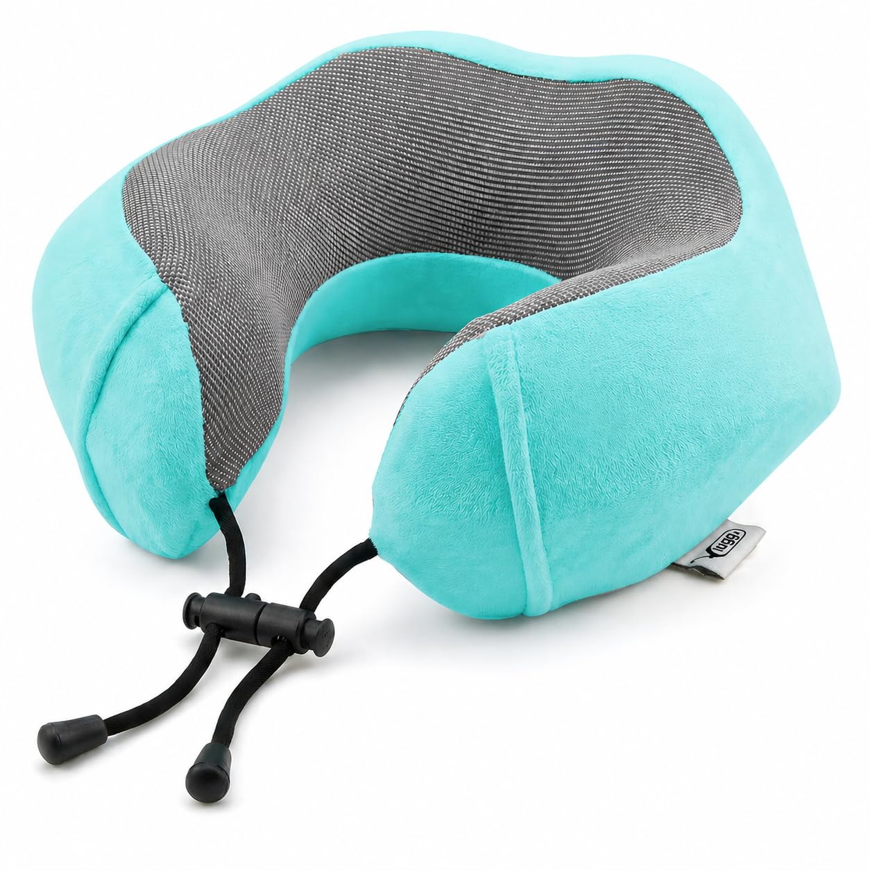 LUGG Travel Memory Foam Neck Pillow with Buckle – Ergonomic Neck Support, Portable & Lightweight, Ideal for Flights and Road Trips (Turquoise) – 28 x 28 x 4cm