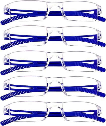 5 pares de anteojos de lectura, anteojos con filtro de luz azul, anteojos de lectura para computadora para mujeres y hombres, marco de anteojos
