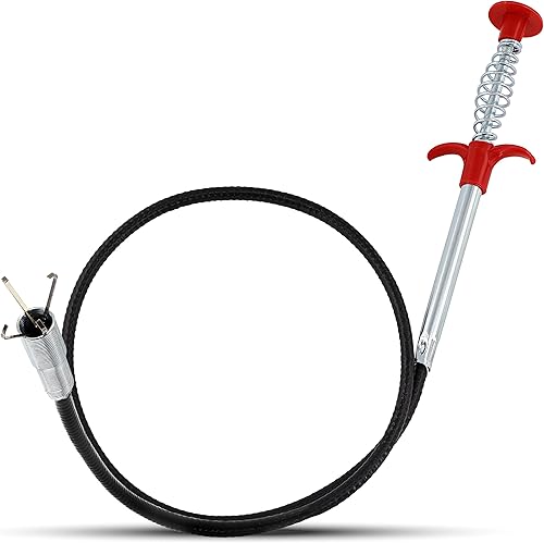 RAM-PRO - Removedor de obstrucciones de drenaje de serpiente de 22 pulgadas, utilizado como removedor de obstrucciones para fregadero, ducha y