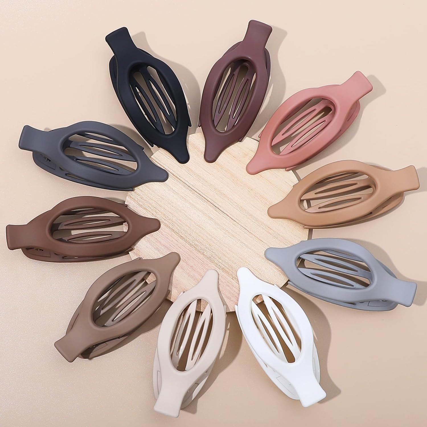 Sisiaipu 10 Pcs Flat Hair Clips for Women French Concord Claw Clips for Thick and Thin Hair Claw Clips Duck Billed Barrettes Hair Accessories for Women and Girls (Basic)